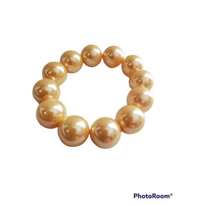 💚4/$20 Plastic Costume Jewelry Large Pearl Bead Elastic Bracelet Cute